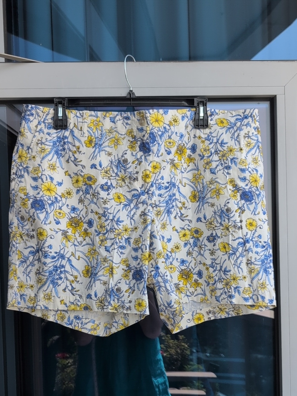 Talbots Bermuda Shorts with Blue & Yellow Floral Print, NWOT, 20W